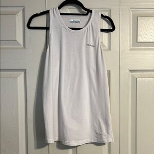 COLUMBIA Omni Shade Small White Athletic Tank Top Moisture-Wicking Racerback